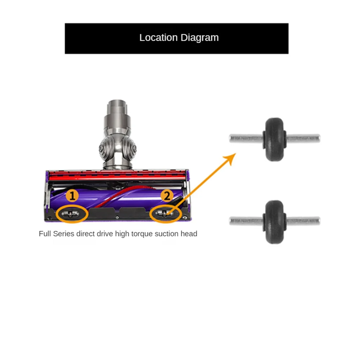 Tiras de pelúcia macia para aspirador, rolo dianteiro, peças de reposição do eixo para Dyson V6 V7 V8 V10 V11 V15