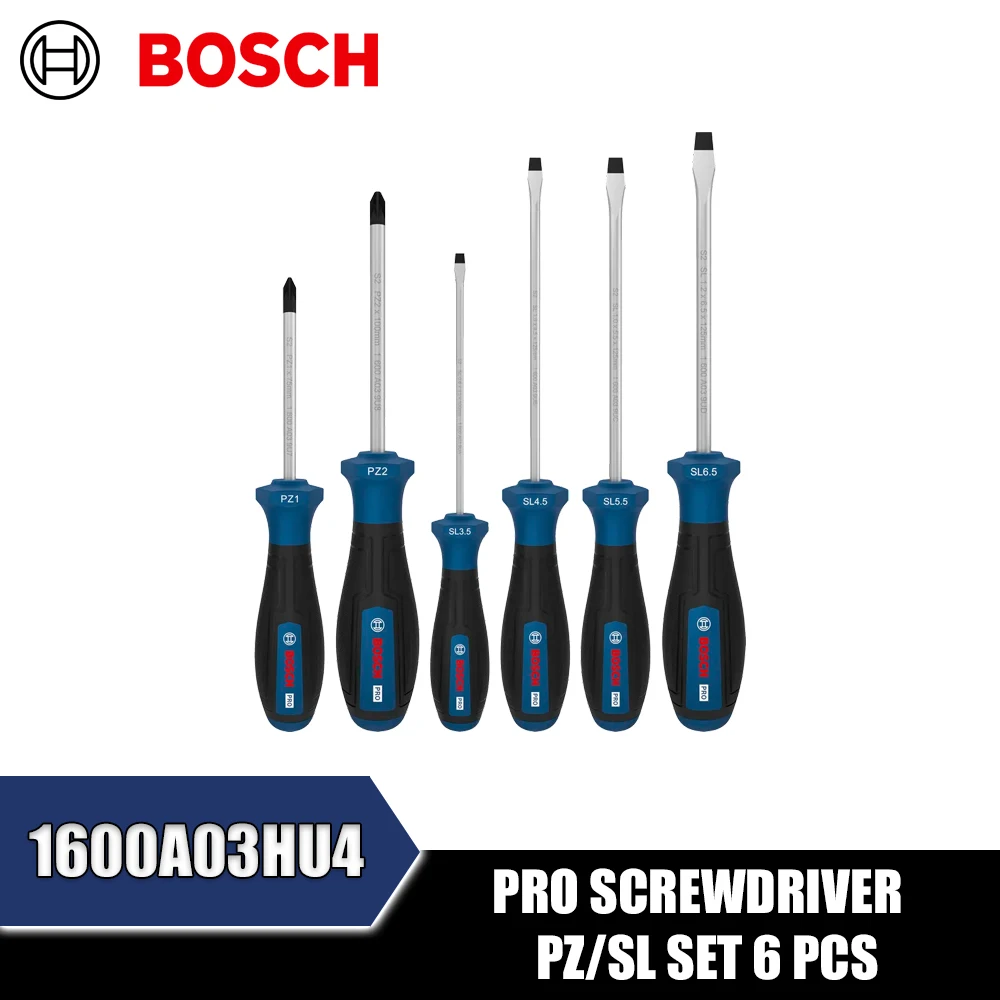 BOSCH 1600A03HU4 PRO Screwdriver PZ/SL Set 6 Pcs Hand Tools