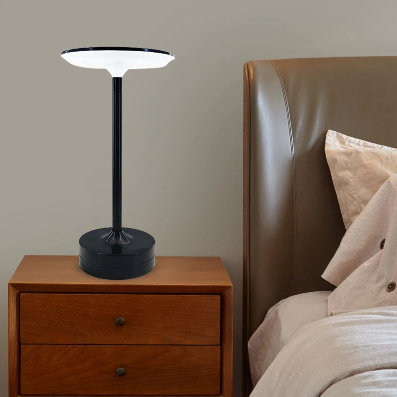 Lampada da scrivania a LED in ferro Luce notturna a LED Ricaricabile con ricarica USB Lampada decorativa Touch Atmosfera portatile Decorativa semplice