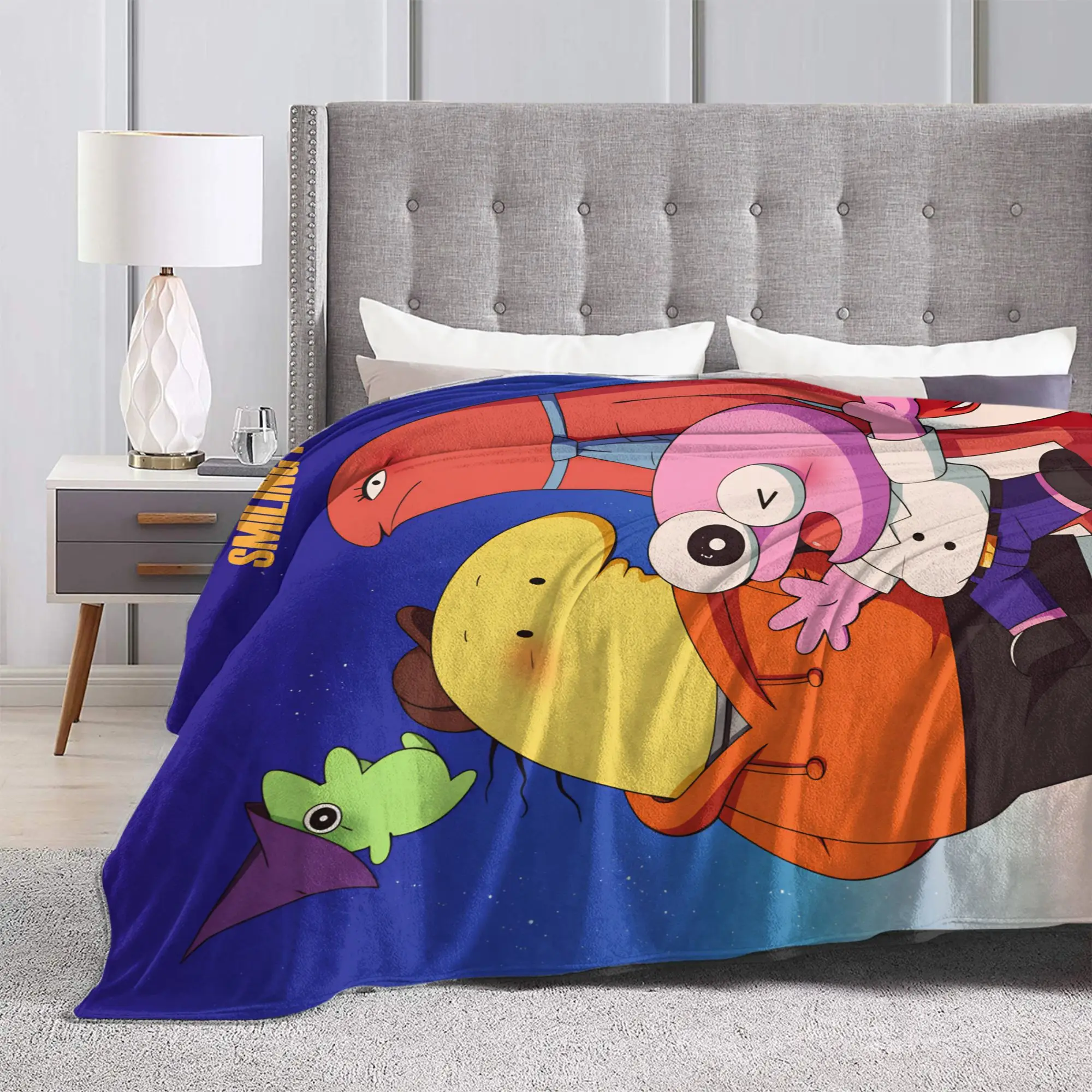 بطانية ناعمة للأطفال والكبار ديكور الأصدقاء المبتسمين بيم تشارلي رمي بطانية الفانيلا المفرش لديكور المنزل غطاء سرير أريكة #4
