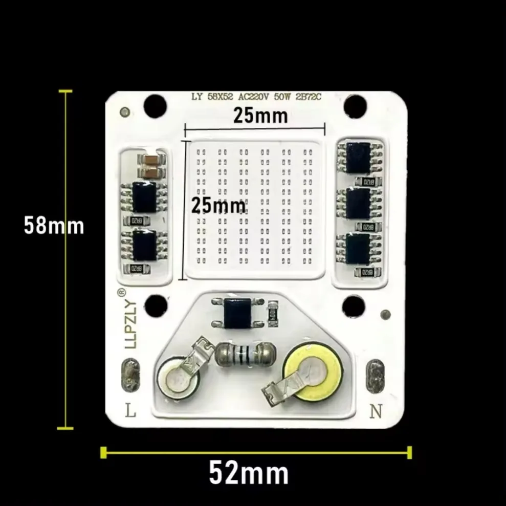 50W COB Źródło światła Inteligentny układ scalony Nie ma potrzeby sterownika DIY Światło halogenowe Żarówka LED Reflektor AC 220V COB LED Chip Lampa