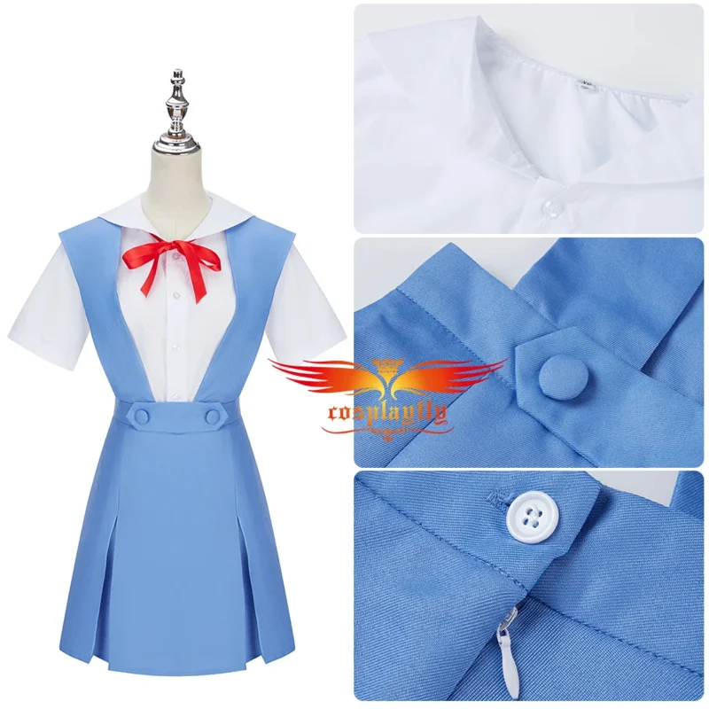 W magazynie Anime Girls Summer Dress Asuka Ayanami Rei Soryu Tokyo Cosplay Costume Women Lolita Dress JK Uniform Skirt Halloween RZ