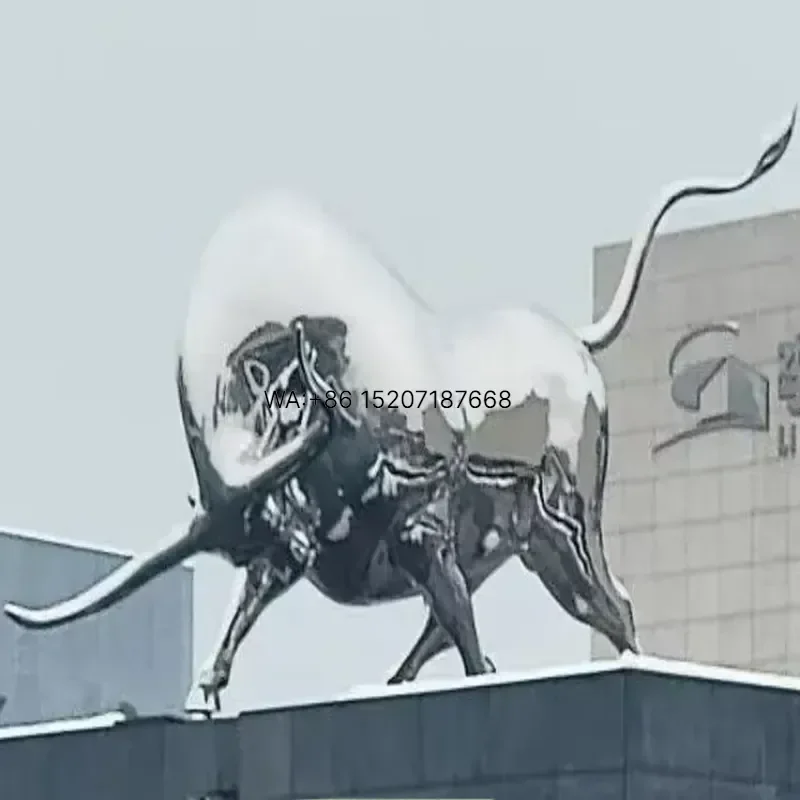 Wmwmnu Factory Custom Animal Statue Stainless Steel Cow Sculpture for Outdoor Decoration