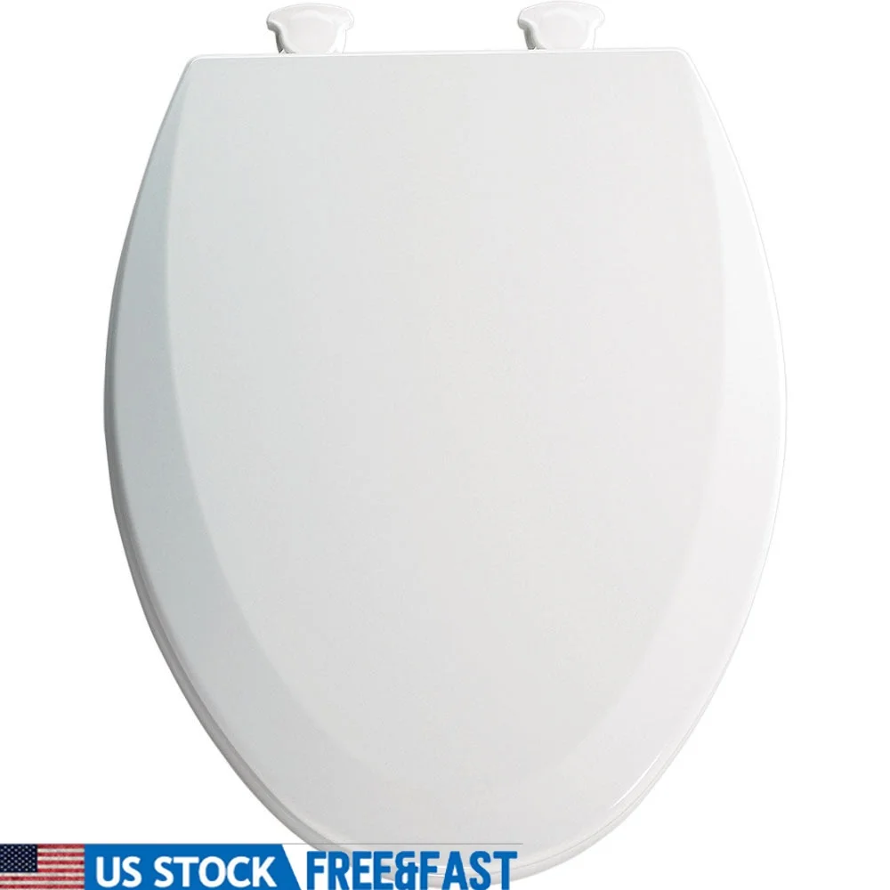 

Прочное эмалированное деревянное сиденье для унитаза, легко чистящаяся петля, белая, подходит для большинства удлиненных унитазов, бамперы соответствующего цвета, глянцевая отделка