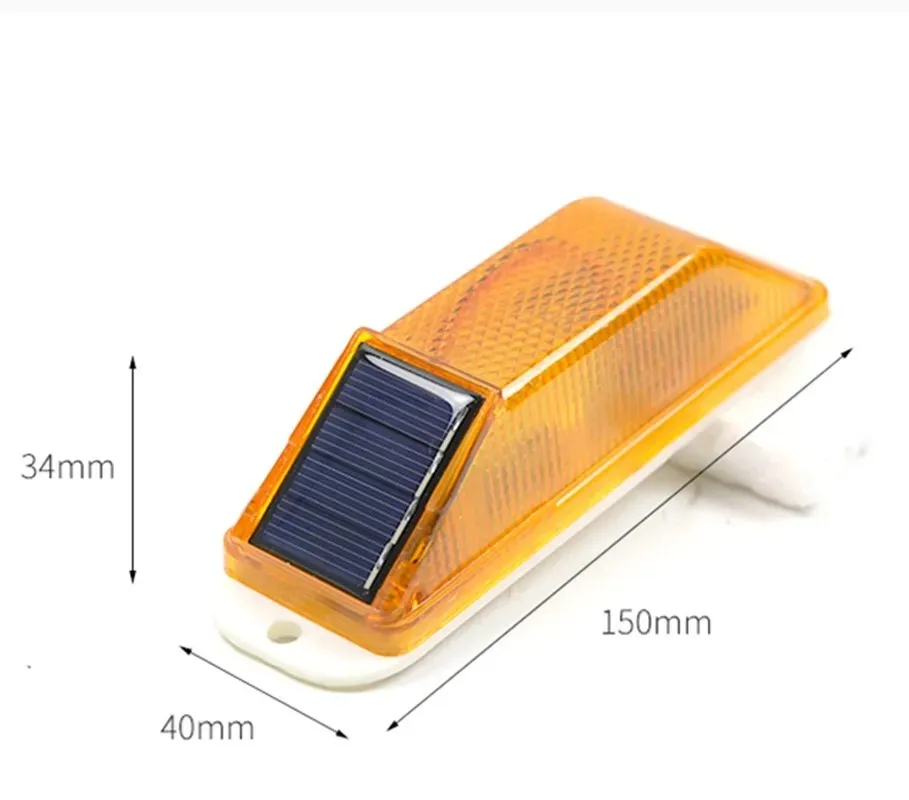 Warning LED Lamp Strobe Flash Traffic Caution Light Chip Control Bridge Construction Rechargeable Night Driving Solar Powered