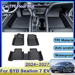 3PCS Car Floor Mats For BYD Sealion 7 07 EV 2024 2025 2026 2027 Dirt-resistant Left Hand Driver Pads Foot Cover Auto Accessories