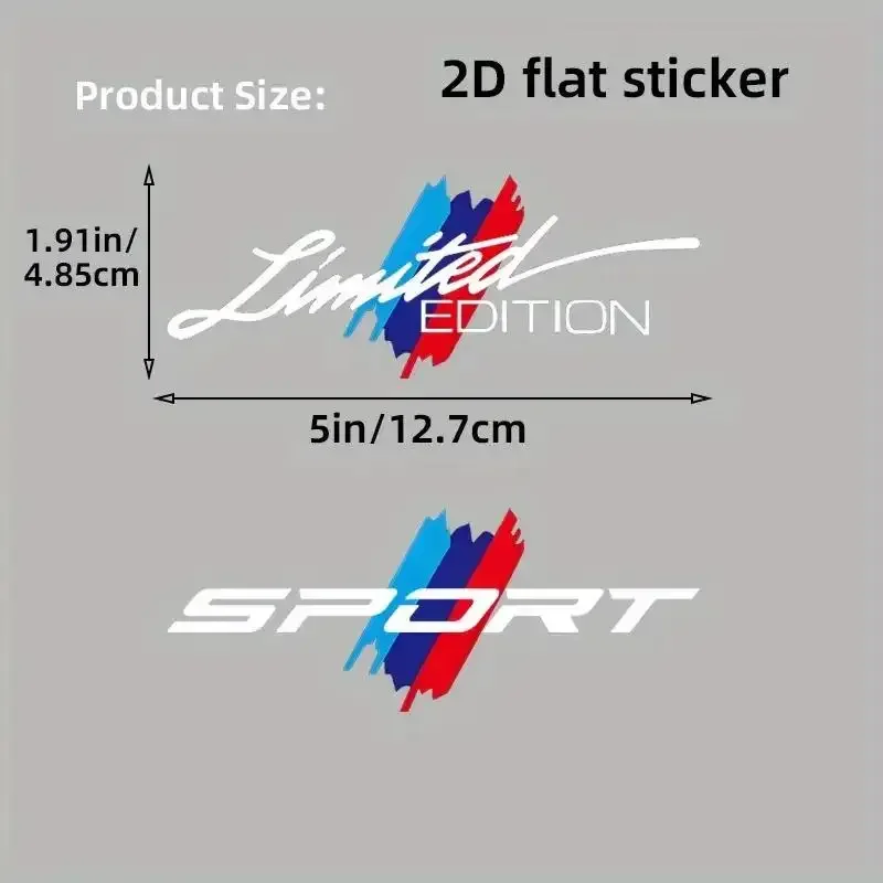 2Pcs Fashion Sports Limited Edition Sticker Vinyl Decals Car Body Window Trunk Waterproof Decor