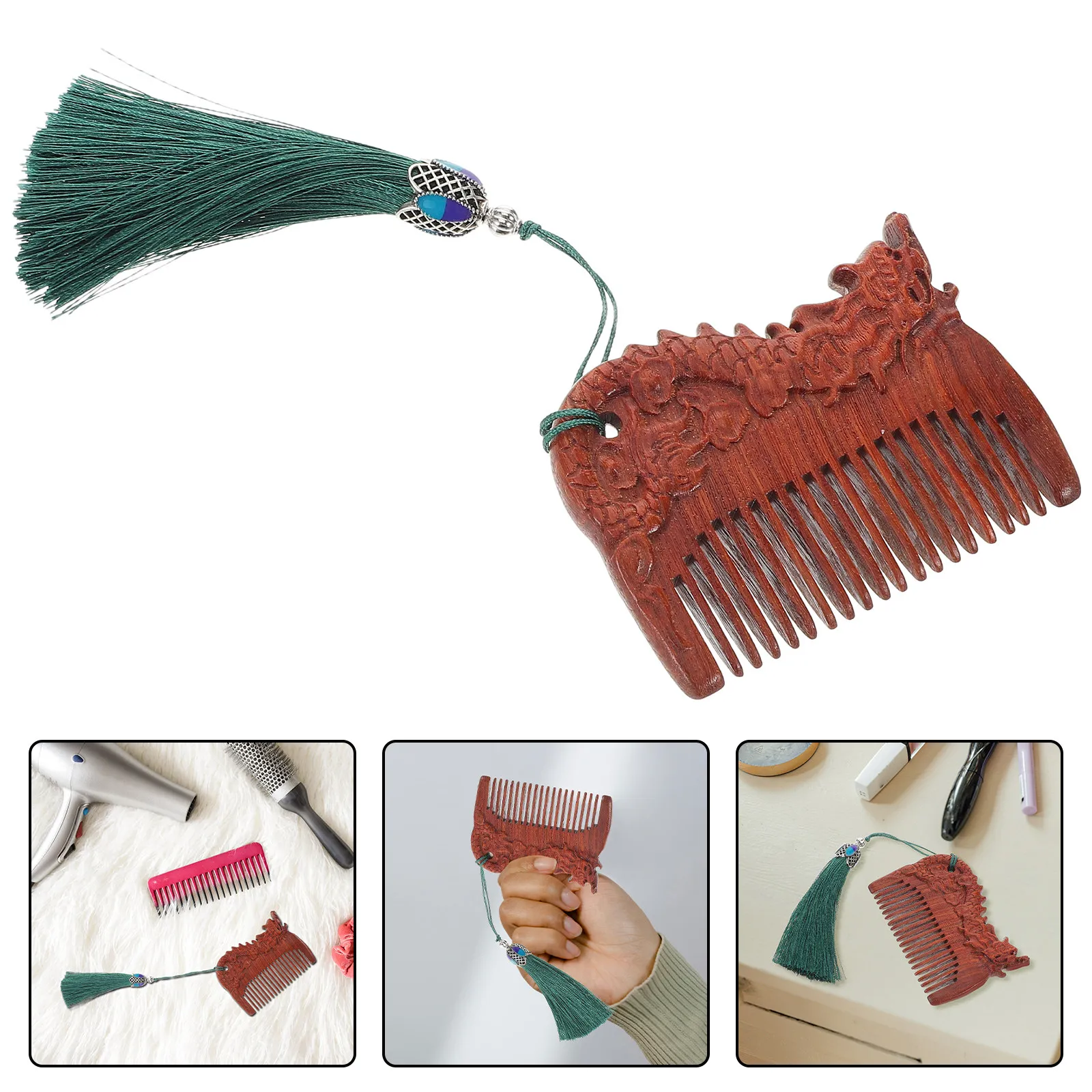 

Portable Peach Wood Zodiac Sandalwood Comb Baby Toddler Hair Comb Gentle Scalp Care Travel Gift Wooden Combs for Women