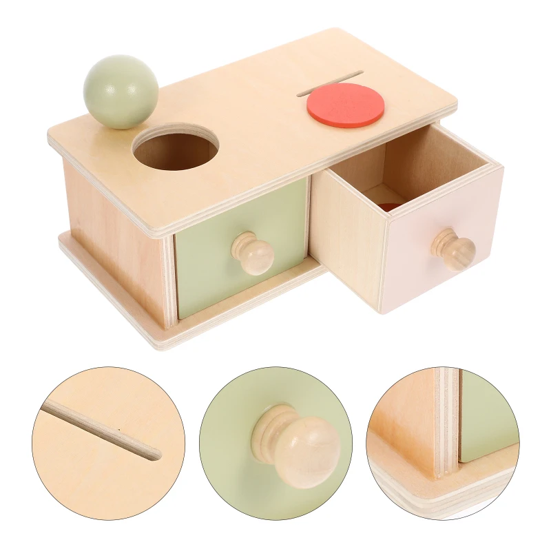 Montessori Münze & Pitching Farbe Form Sortierung Passende Babyspielzeuge, 2-in-1 Drop Box Objekt Permanent Box, Geschenk für Kleinkind
