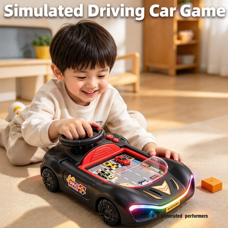 Simulation Driving Car Game Board Console Steering Wheel Toy with Sound Lights Sticker Kids Toys Education Party Christmas Gifts