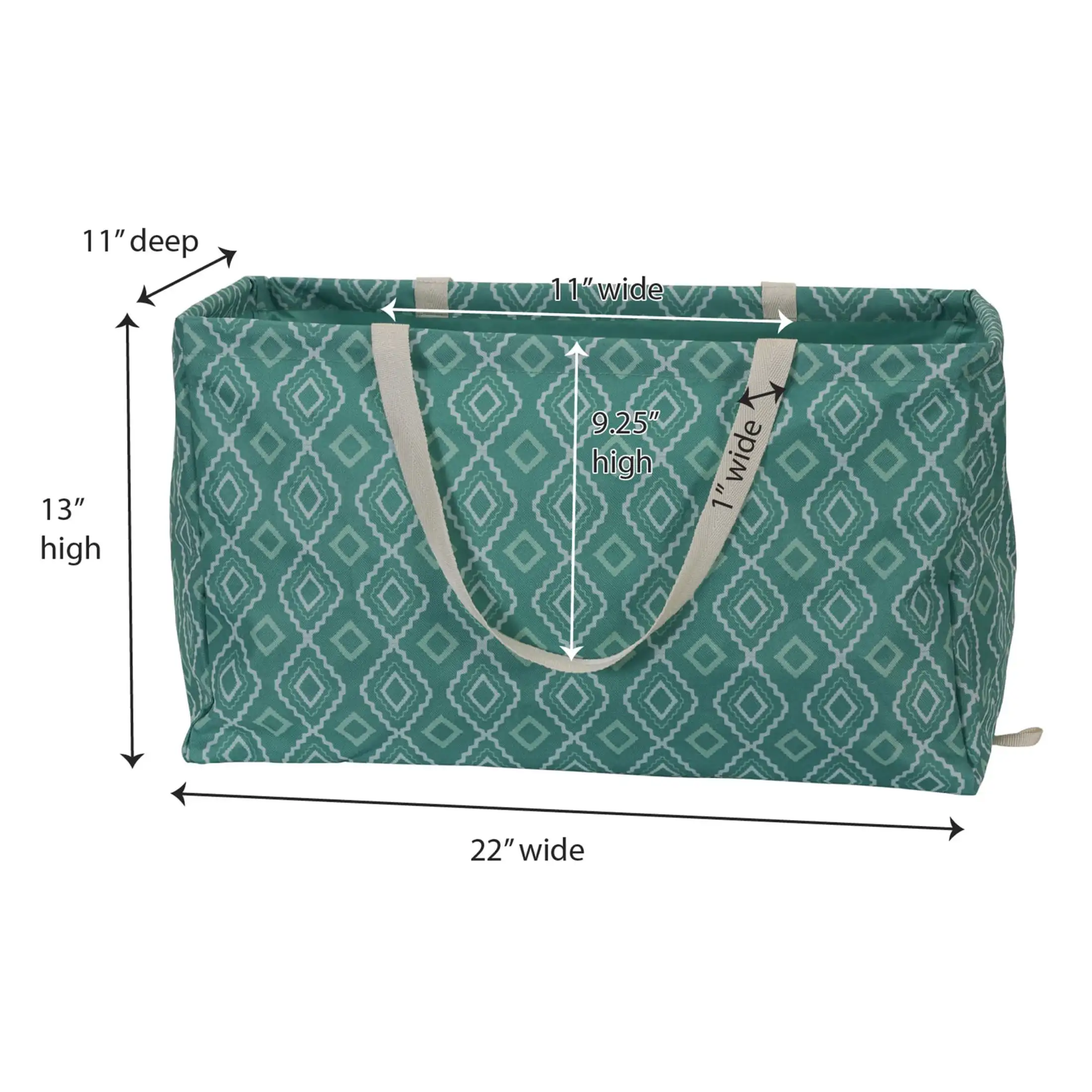 Teal Diamond Krush Container All-Purpose Utility Tote
