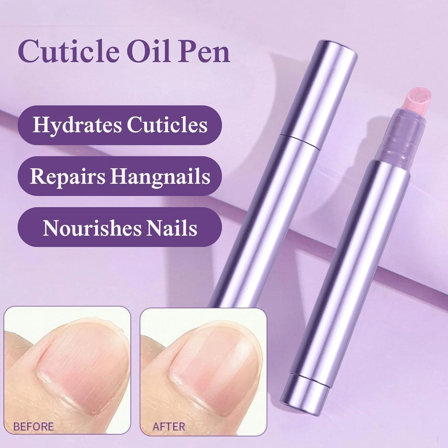 3-in-1 Cuticle Pusher Mul-tifunction Nutrition Oil Pen for Salon Nail Treatment Nail Dead Skin Pusher Nail Cuticle Remover Tool
