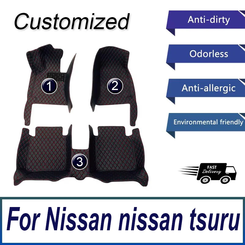 Car Floor Mats For Nissan nissan tsuru 2004 1990-2017 Waterproof Rug Interior Decoration Car Carpet Floor Mat Car Accessories