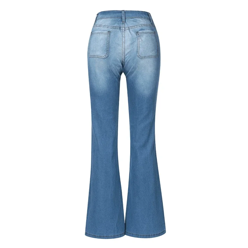 Micro flared jeans Women's spring 2024 design sense high-waisted slimming horseshoe pants nine-point pants