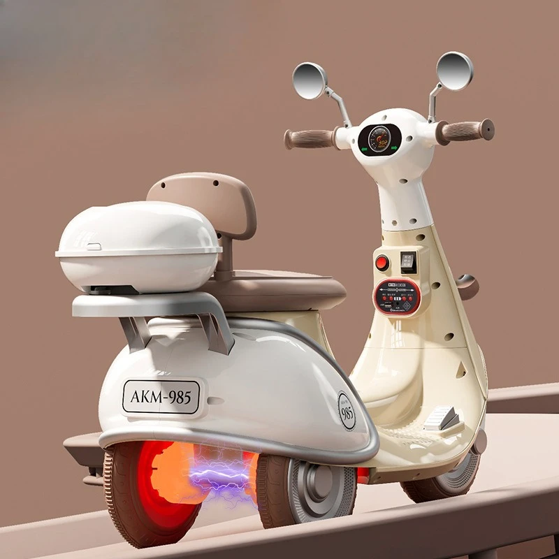 ‌ Elektryczny motocykl dla dzieci, akumulatorowy, zdalnie sterowany, zabawka do jazdy, pełna osłona podwozia, automatyczna zmiana biegów, niski poziom hałasu, unisex, do użytku na zewnątrz.