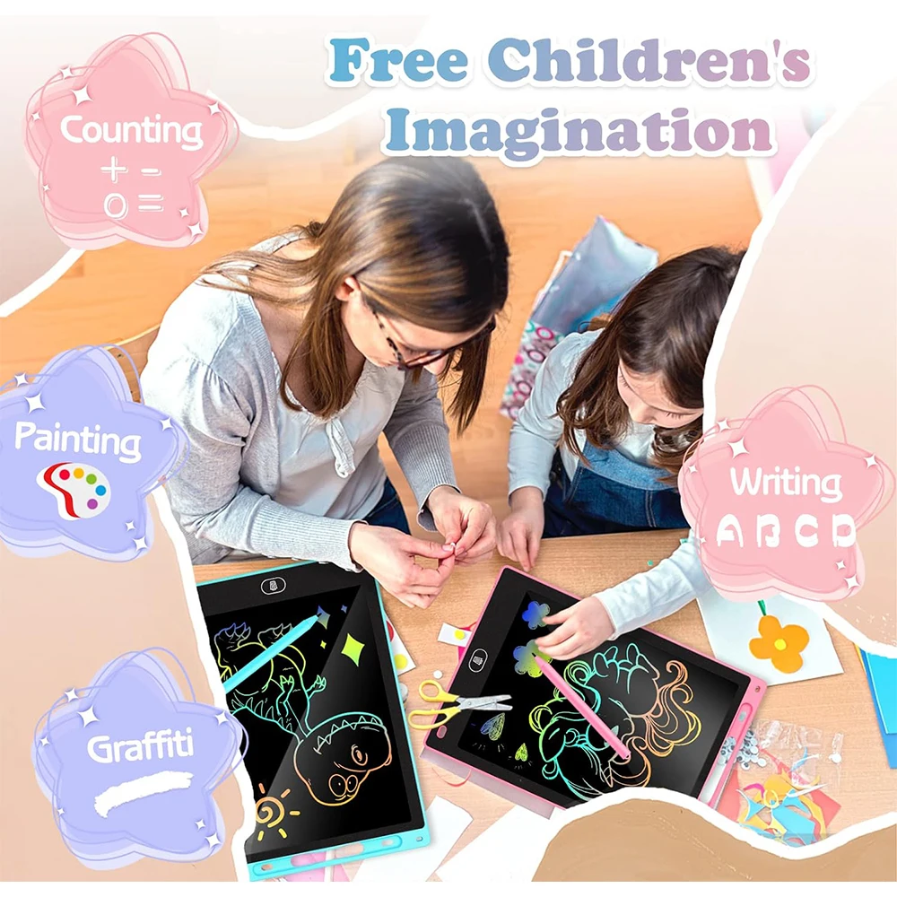 LCD Writing Tablet for Kids Drawing Toddler Toys Doodle Board  Pad Drawing Boys Girls Gift Trip Travel Essentials Learning Games