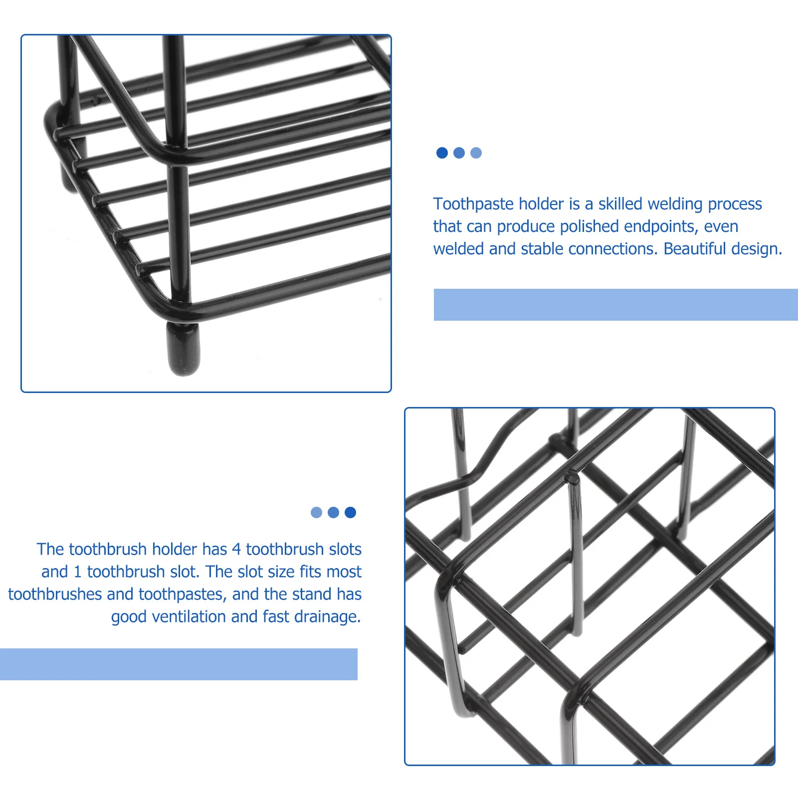 

Toothbrush Toothpaste Holder Thick Material Strong Bearing Capacity Drip Proof Neat Storage Organizer Toothpaste Rack