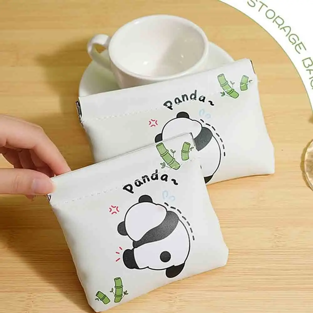 

Small Item Bag Pu Leather Mini Cosmetic Bag Panda Coin Purse Glasses Bag Coin Bags Travel Supplies Lipstick Storage Bag Travel