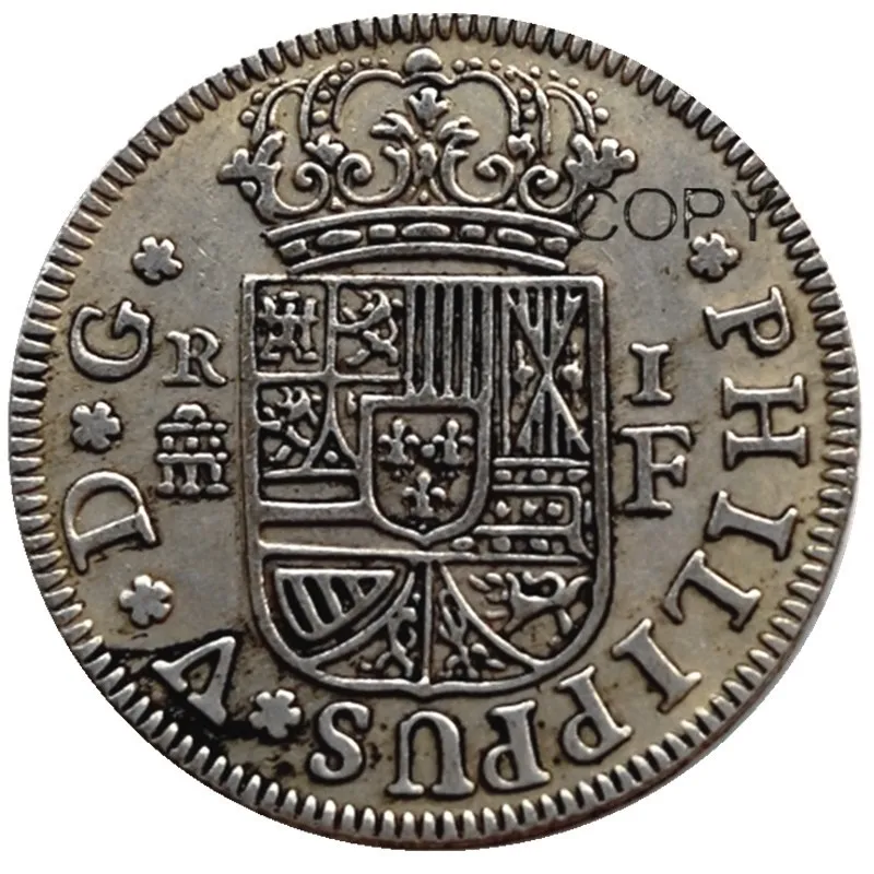 Spain Reales 1727-1738 6 Dates for Choice Silver Plated Copy Coins