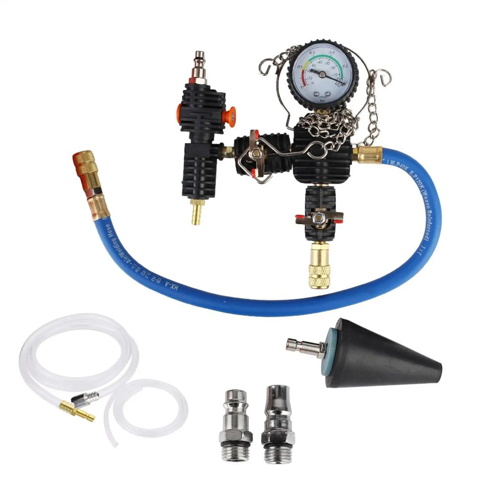 

Комплект для вакуумной заправки охлаждающей жидкости, тест на утечку системы охлаждения, детектор утечки, инструмент для заправки для ремонта автомобилей, грузовиков, автомобилей