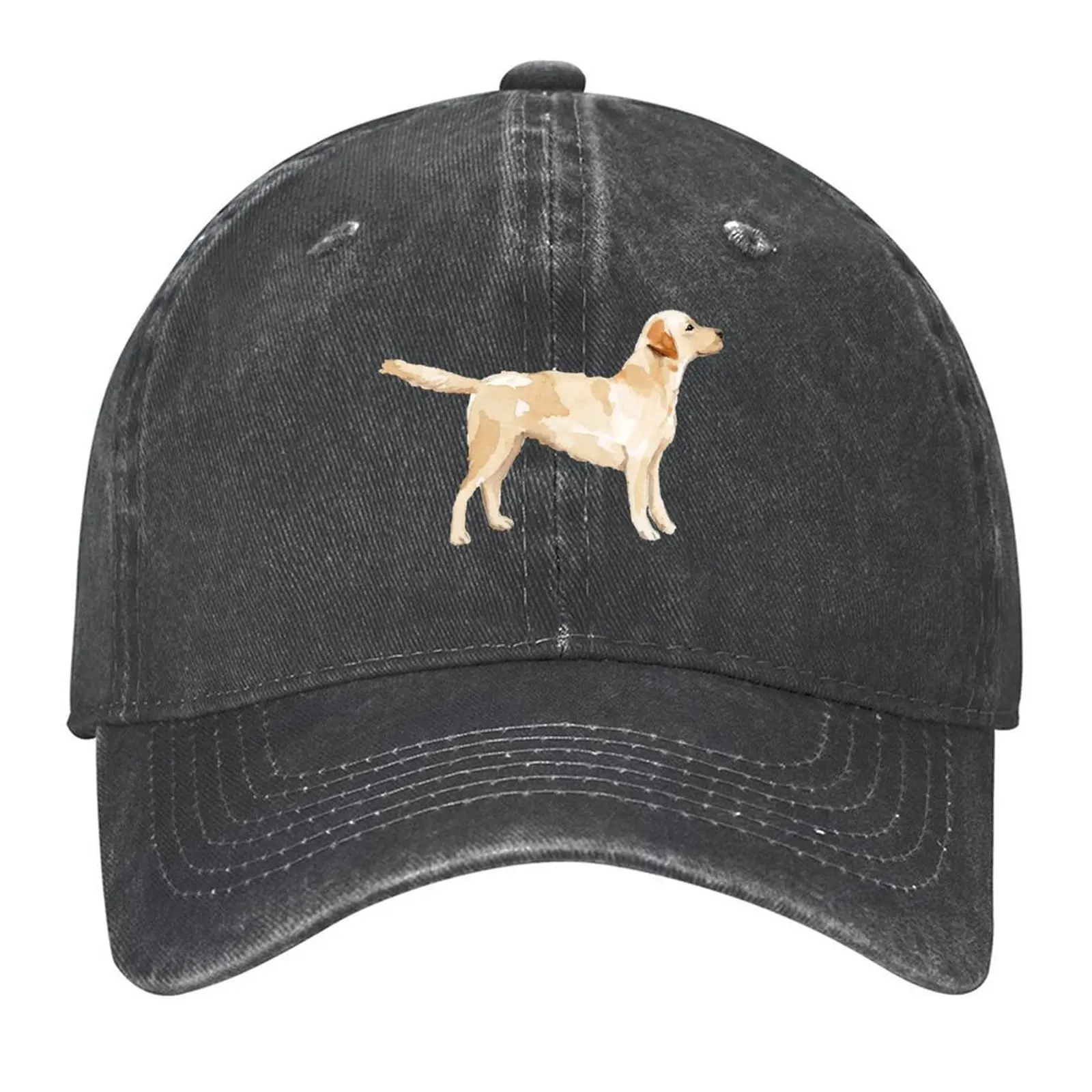 

Yellow Lab Silhouette Watercolor Baseball Cap Golf Hat Man golf hat genuine Fashion Beach Brand Man cap Caps For Women Men's