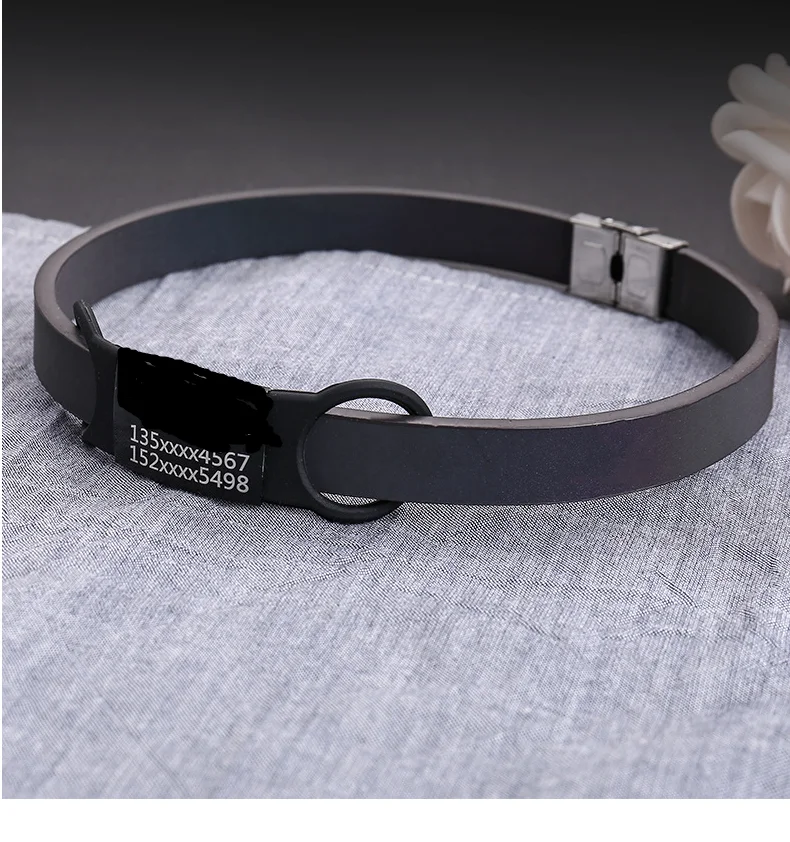 猫と犬の識別タグ 紛失防止タグ ペットシリコンドッグタグ ステンレス彫刻ラベル パーソナライズされたペンダント