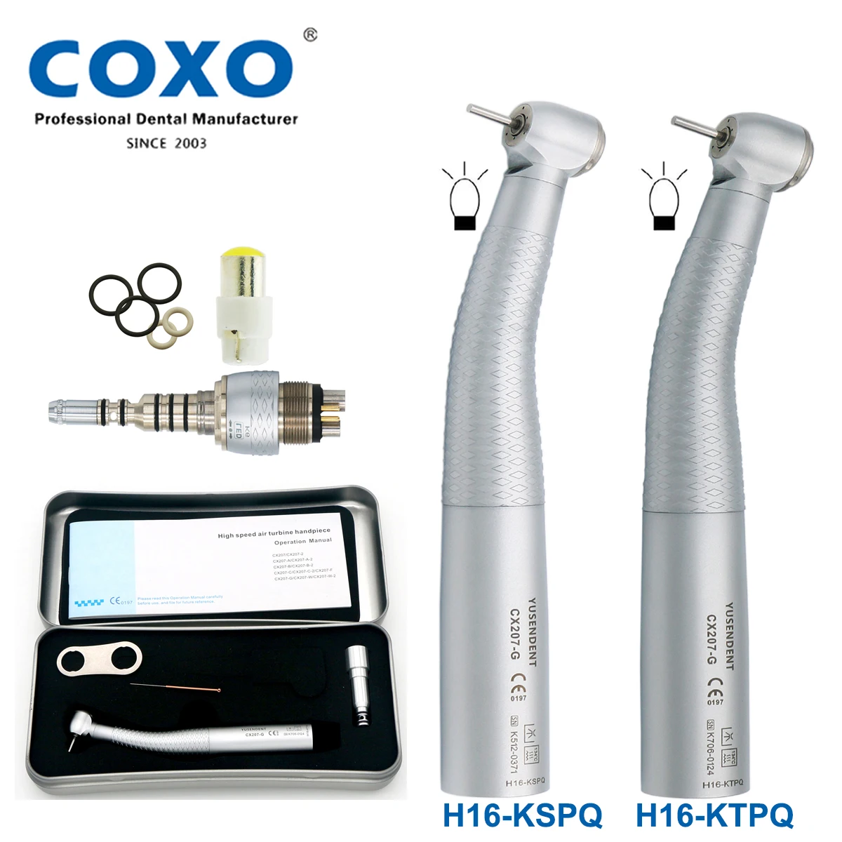 Coxo Dental Turbine Hoch geschwindigkeit shand stück mit LED 6-Loch-Kupplung fit kavo nsk wh Zahnmedizin Produkte Zahnarzt Werkzeuge