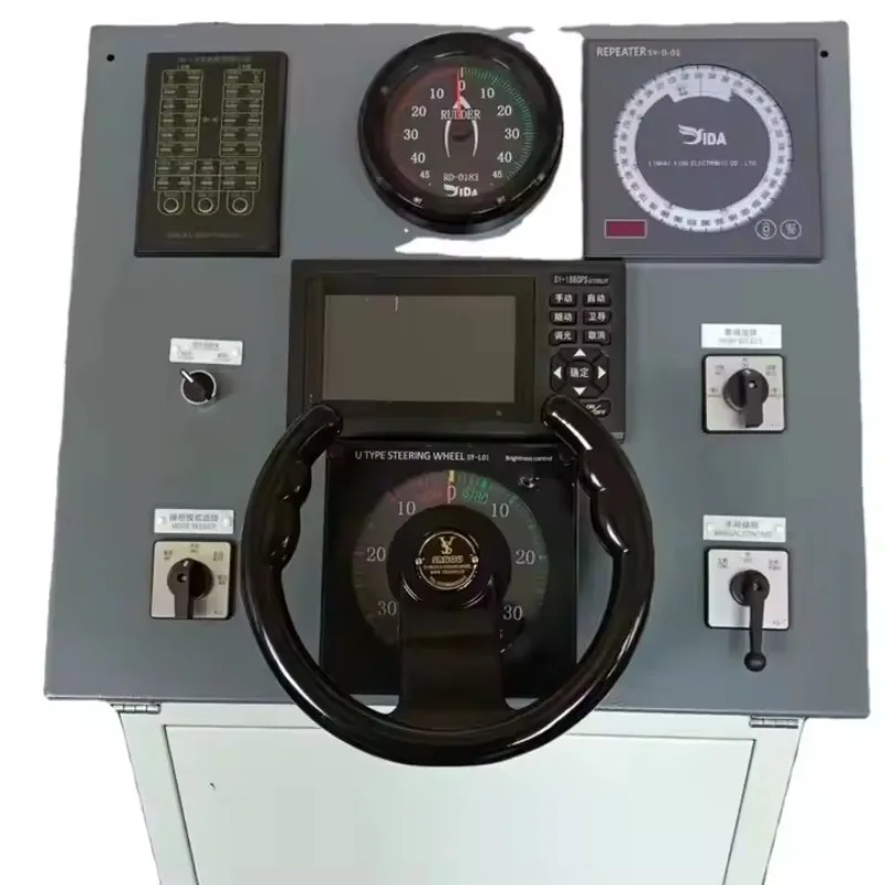 Marine rudder steering control system console