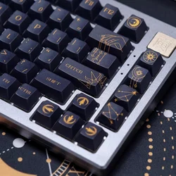 140 Key Black Boys' Game Constellation Keycap CHERRY PBT Five sided Thermal Sublimation Mechanical Keyboard Keycap