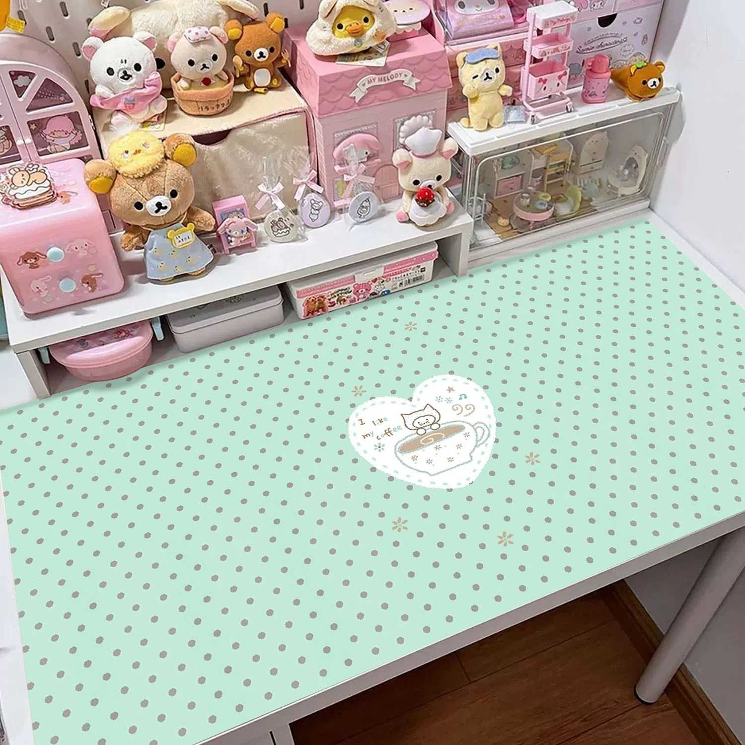 Cute Dot Mouse Pu Leather Mousepad Office Desk Mat Mouse Pad Computer Speed Type Carpet Mat Player Laptop Keyboard Cartoon