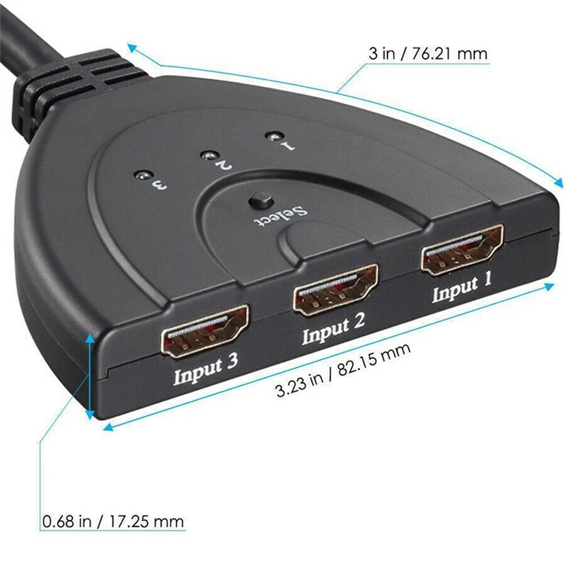 مفتاح متوافق مع HDMI جهاز تقسيم KVM ، 3 إدخال ، مخرج واحد ، كابل لـ HDTV ، PS4 ، Xbox ، 4.5 P ، محول محور تبديل التبديل