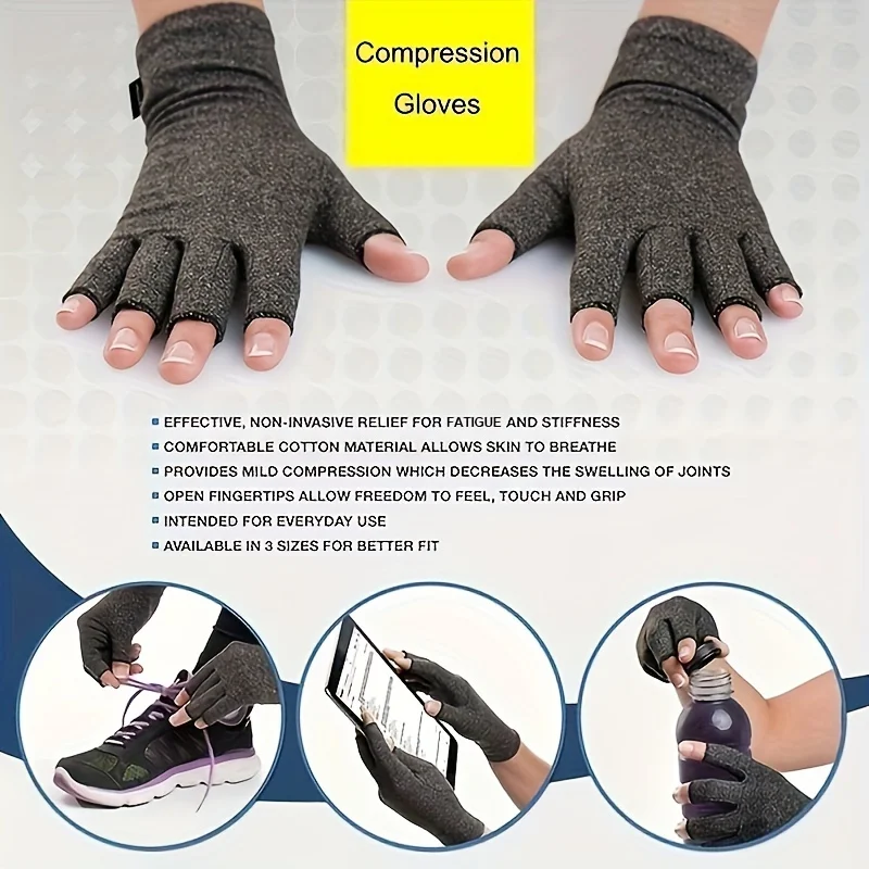 1Pair Premium Arthritis Compression Gloves For Arthritis , Rheumatiod, Tendonitis And Carpal Tunnel Hand Thumb Gloves