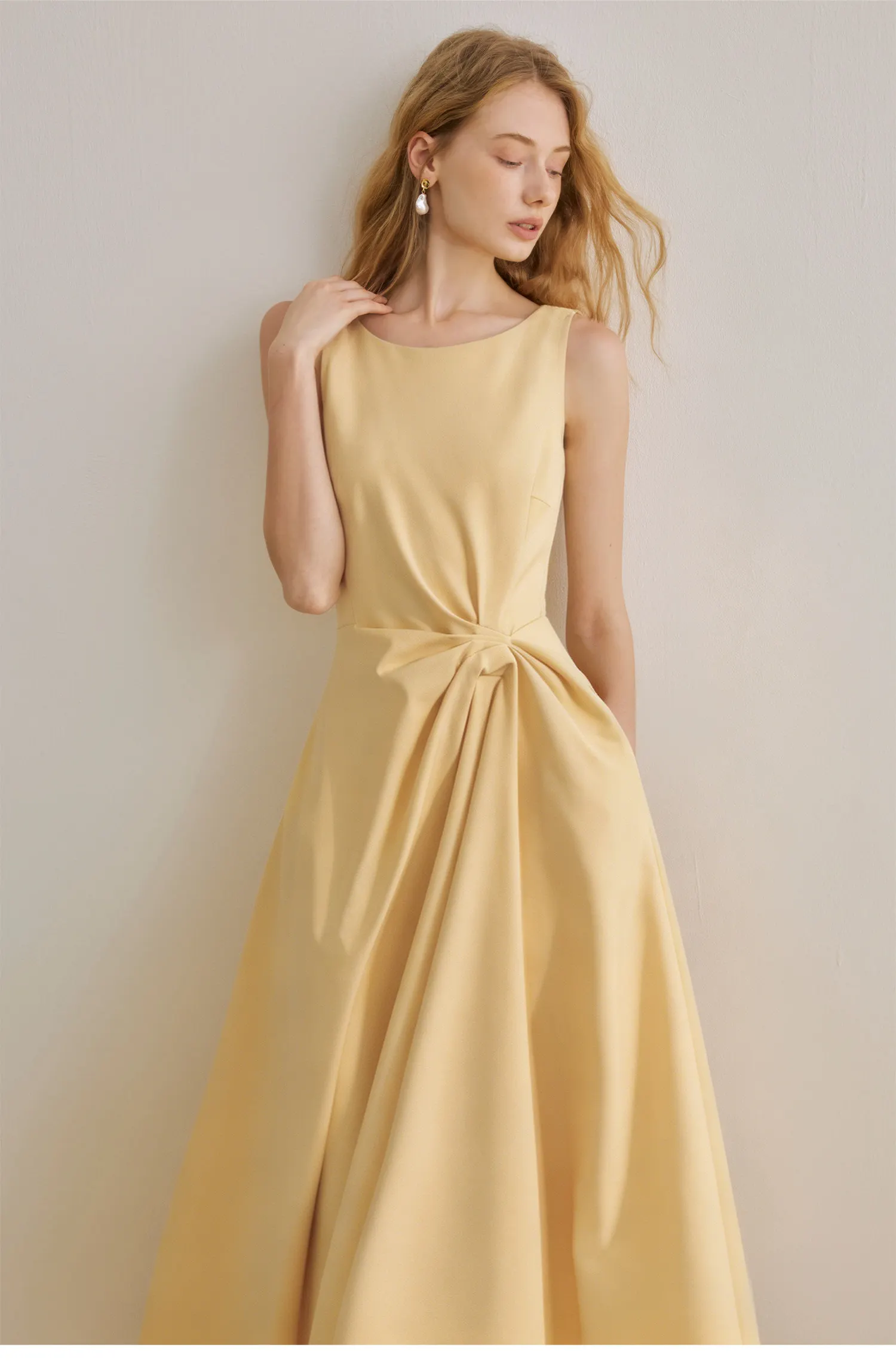 AEL Original Französisches Brautjungfernkleid Ärmelloses Kleid Damen Sommer 2026 Neu A-Linien Tailliertes Kleid – Detail 7