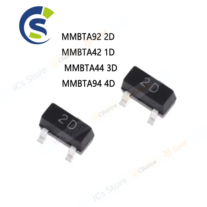 100PCS New and Original MMBTA44 MMBTA94LT1G SOT23 Transistor MMBTA42 1D MMBTA92 2D MMBTA44LT1G 3D SOT-23 MMBTA94 4D
