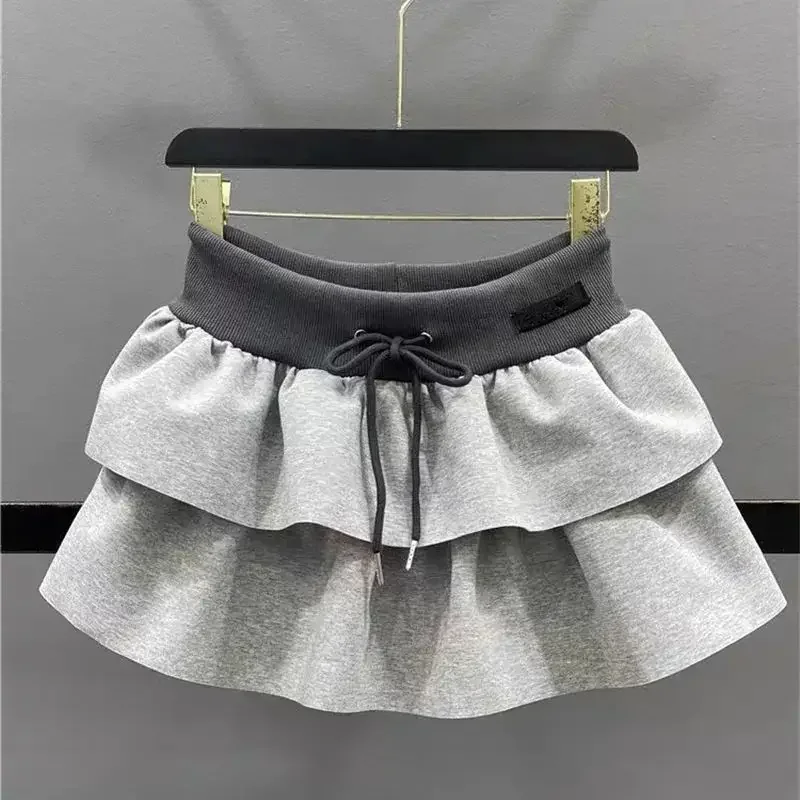 

Women's High Waist Patchwor A-Line Short Skirts Y2k Casual 2025 Spring Summer Drawstring Elastic Waist Skirt Streetwear Jupe