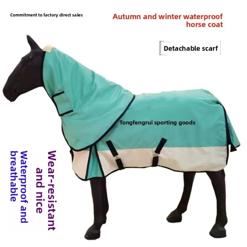 Winter Warm Waterproof Breathable Oxford Cloth Horse Blanket Durable Tear-resistant Equestrian Tack; Riding Bandage Neck Guard