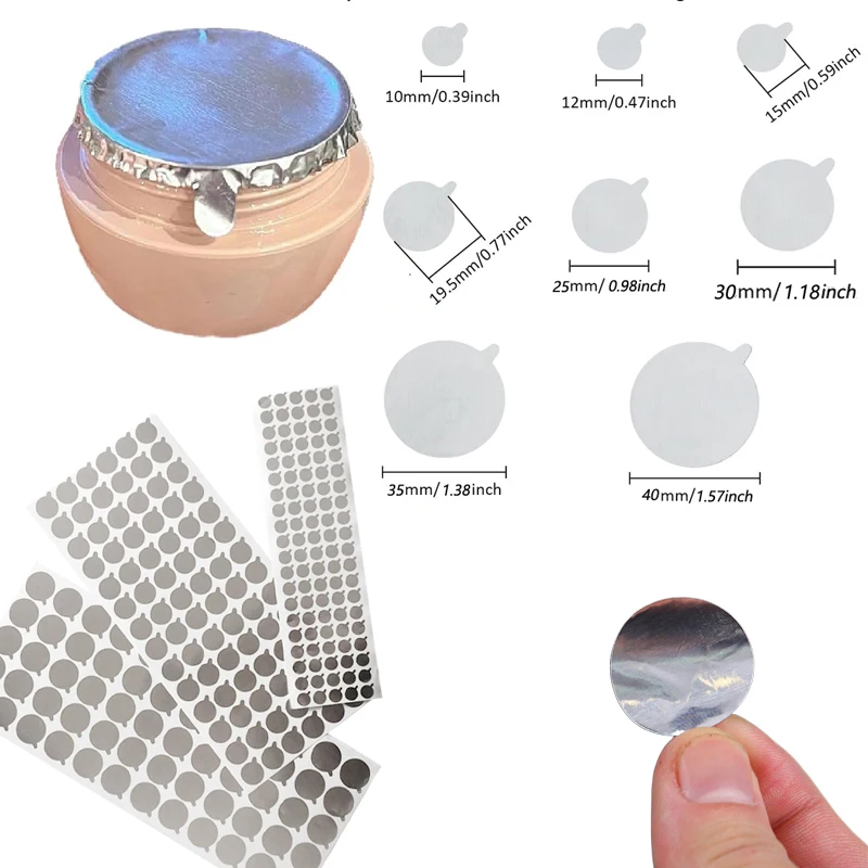 10ml-40mm Aluminum Foil Sealing Stickers Cosmetic Tube Sealer Round Sealing Label Paster For Makeup Container Bottle Sealing