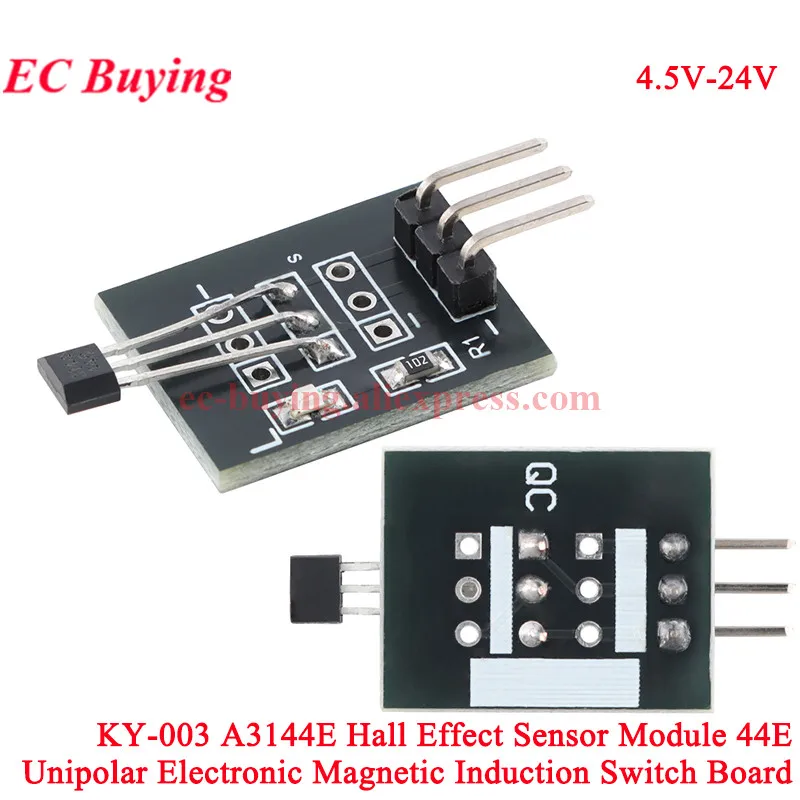 1-20Pcs KY-003 024 035 Analog Linear Hall Magnetic Sensor Module 44E 49E A3144E A3144 Hall Effect Induction Switch Smart Car DIY