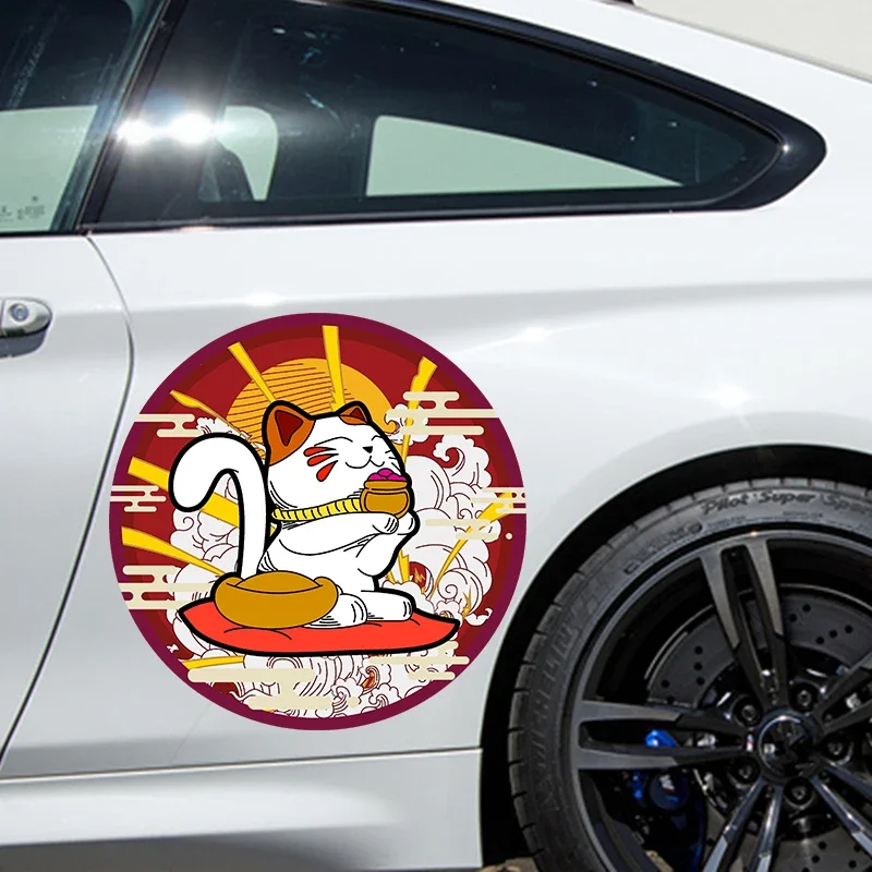 Japanese Style Cat Large Car Stickers and Decals Car Body Stickers Car-Side Decals Waterproof Car Vinyl Stickers