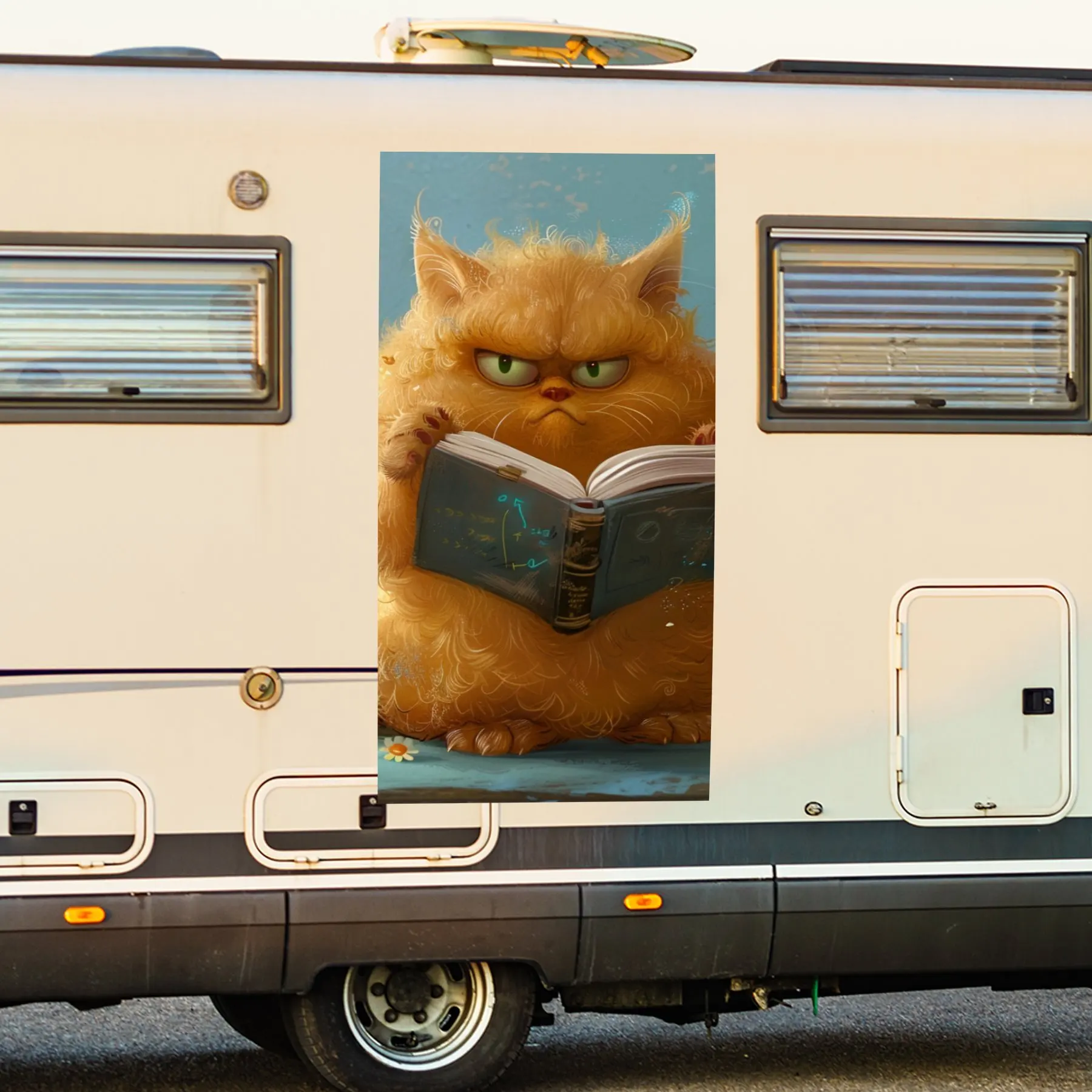 

Литературный кот для чтения на колесах, наклейка на дверь автомобиля, ПВХ, самоводонепроницаемая палочка, яркие автомобильные внешние аксессуары, декор, защита подарка