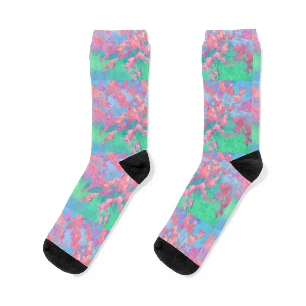 

Pink Apple Tree Blossoms Painting Socks luxe christmas stocking tennis Women Socks Men's