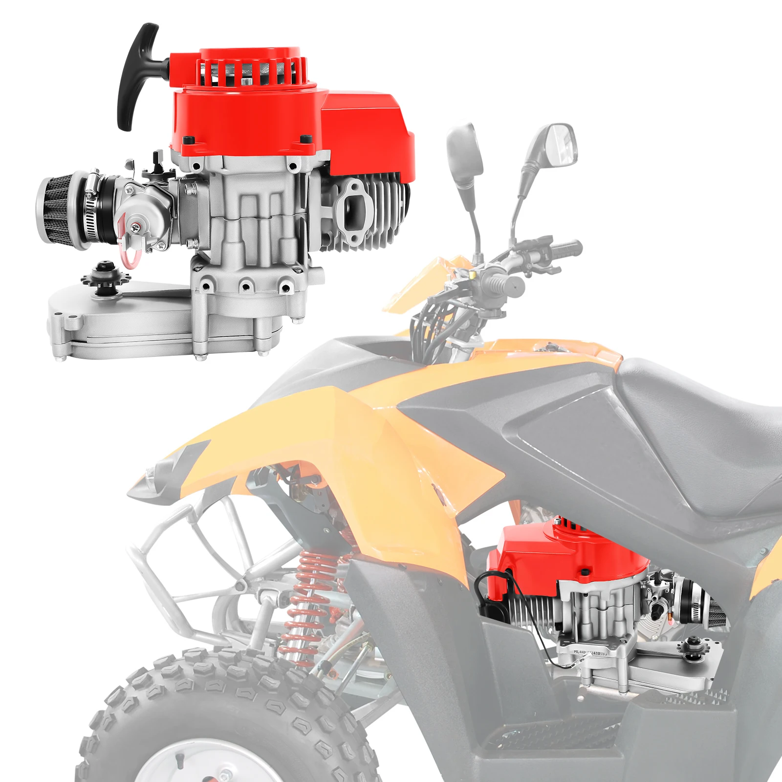 49cc Zweitaktmotor Einzylinder Zugseil Startmotor 2-Takt-Motor Motor für Mini Dirt Bike und Pocket Motorrad