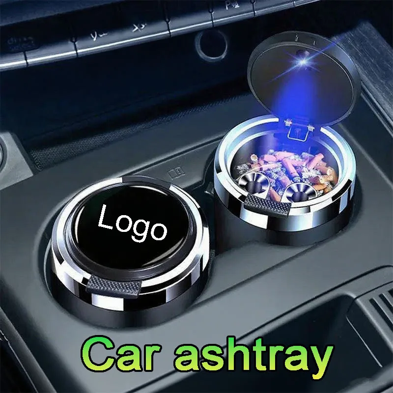 Cendrier de voiture à lumière LED, couvercle d'ouverture/fermeture en un clic, accessoires de voiture, pour BMW Performance BMW série M 1 2 3 4 5 7 Mini Cooper Country