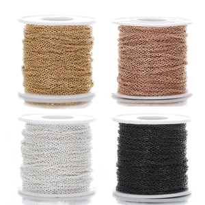 Aço inoxidável Link Chains para Fazer Jóias, Colar Cor De Ouro, Bulk Cable, Descobertas DIY, 1mm, 1.5mm, 2 m Largura 10 principais vendas colar de ouro 1mm - №8