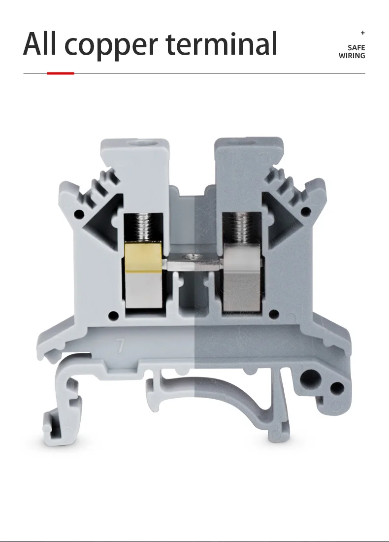 10 Stück UK-5N DIN-Schienen-Klemmenblock, Durchgangsleiter, universelle Schraubverbindungsleiste, 4mm 12AWG Stecker, elektrische Montage. – Detail 3