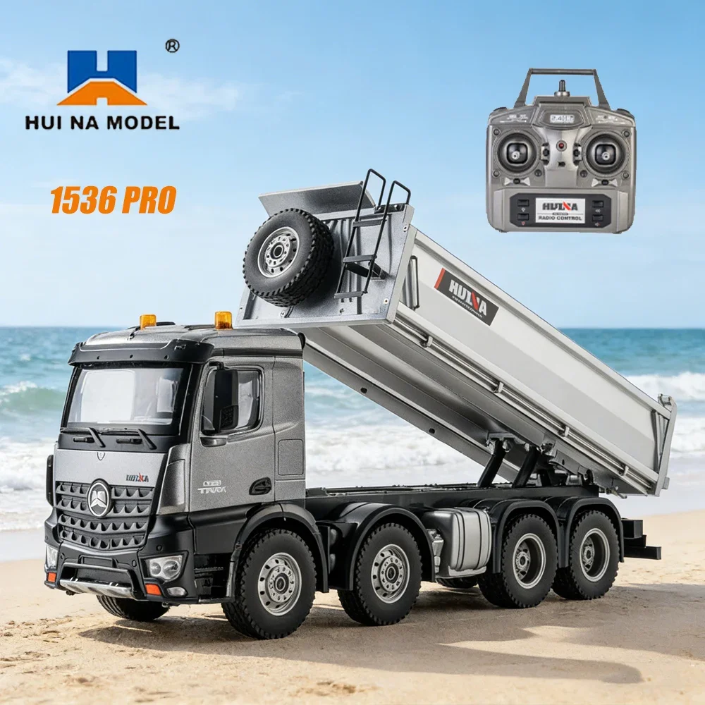 

Радиоуправляемый самосвал Huina 1536 Pro, масштаб 1:14, 8 колес, тяжелый, с подсветкой, игрушка для мальчиков