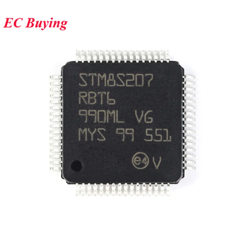 2Pcs/1pc STM8S207RBT6 STM8 STM8S207 STM8S 207RBT6 LQFP-64 24MHz 128KB Flash 8bit Microcontroller MCU IC Controller Chip