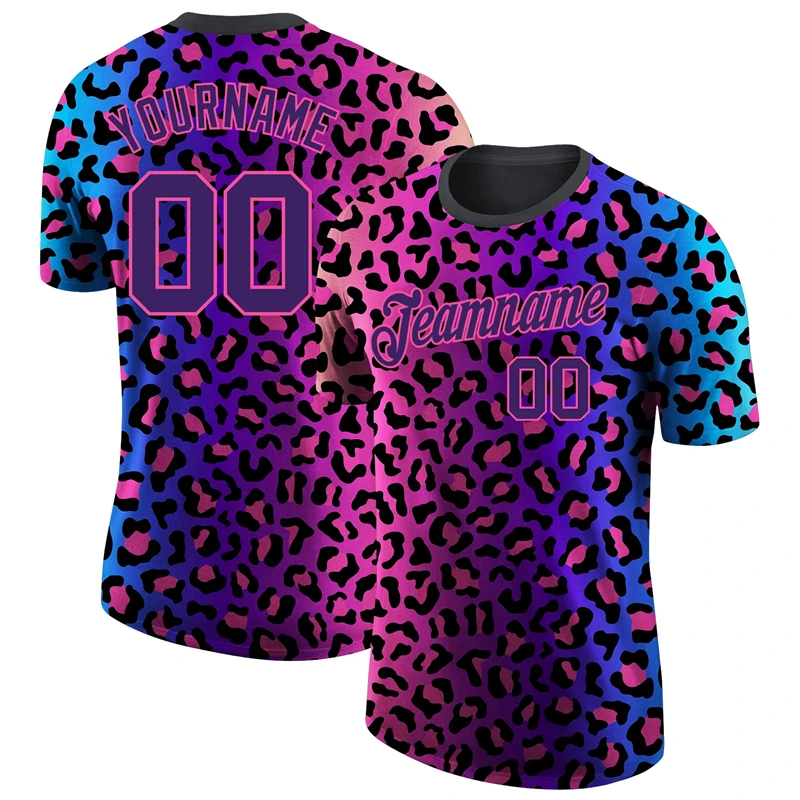 Animal Leopard Spots Customized Jersey T-shirt For Men Women Personality New 3D Print Custom Name Team Name Summer Sport Uniform