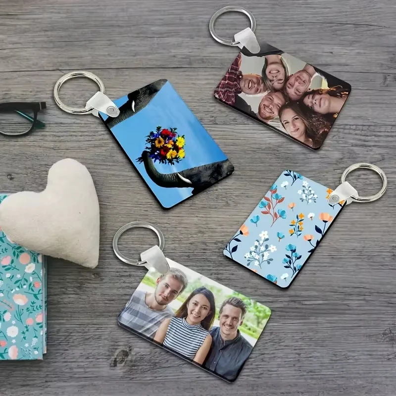 Personalized Photo Keychain Custom DIY Picture Key Ring Customizable Photo Key chain Souvenir Gifts for Couples Family Daily Use view 3