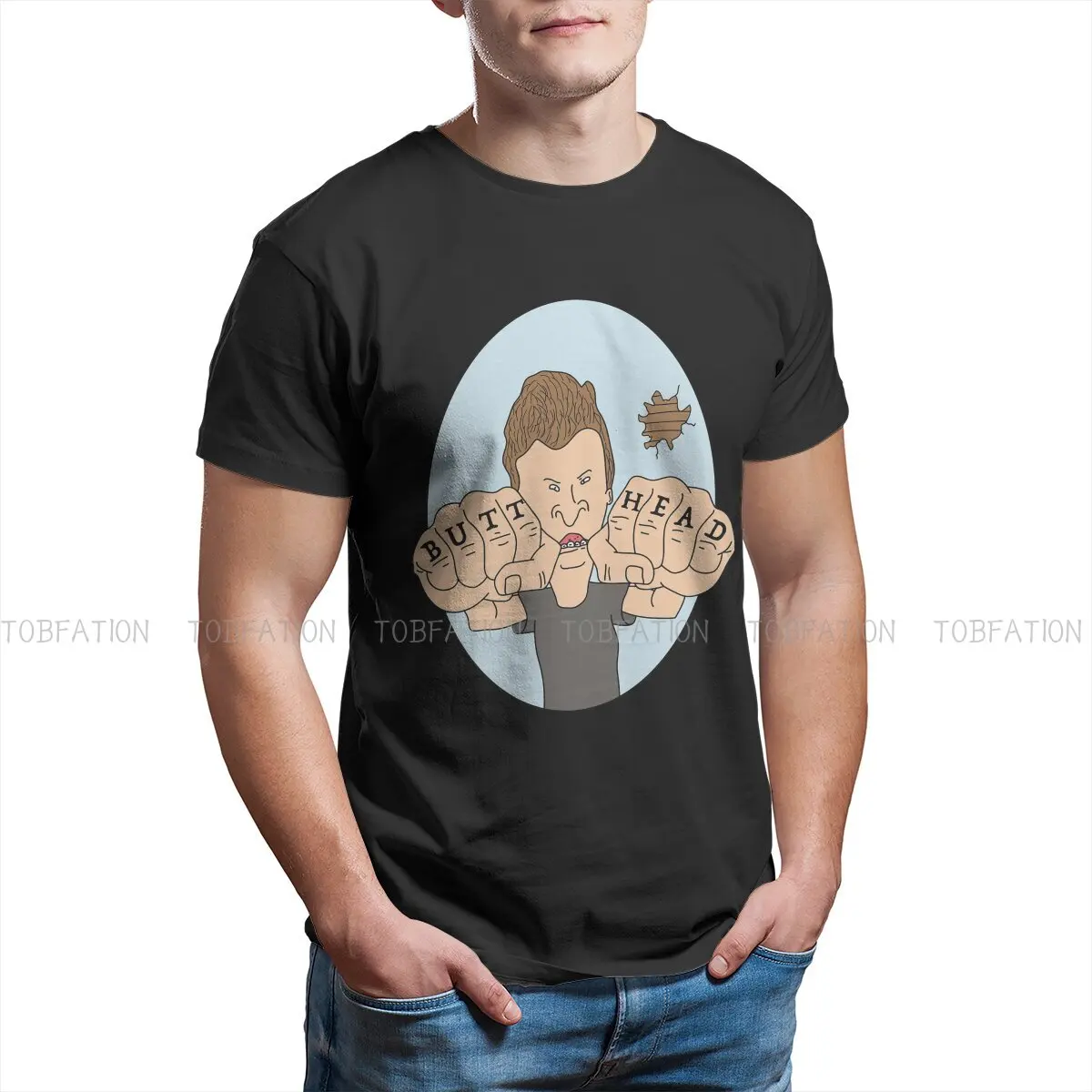 Beavis and Butthead Funny Sarcastic Cartoon Butt Head T Shirt Harajuku Alternative Polyester Men's Tshirt O-Neck  Men Clothing